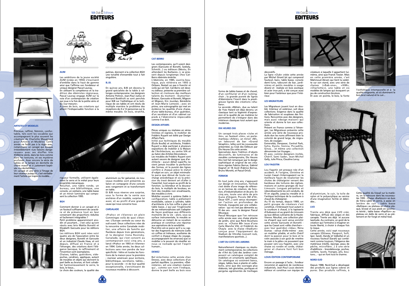 VIA COMMODES COMME MODE SALON DU MEUBLE DE PARIS 1995